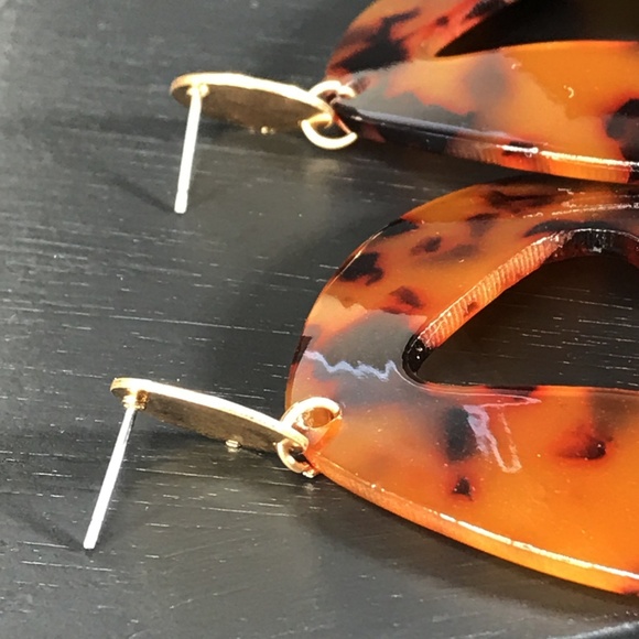 🆑 Modified Triangle Tortoise Drop Earrings - Picture 7 of 8